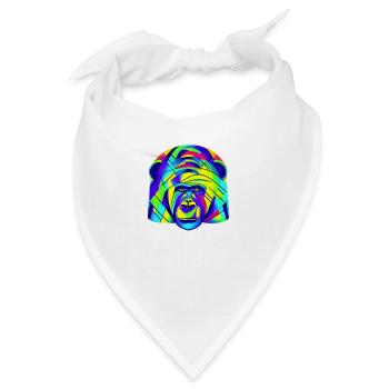 Gorilla Neonfarben Kunstwerk - Digital KI Art - Bandana - Weiß - Vorne