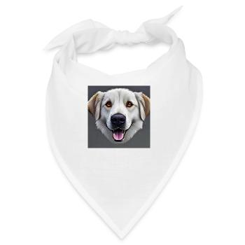 weisser Hundekopf traurig schauend - Bandana - Weiß - Vorne