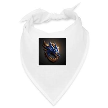 Dragon Bahamut: Fantastische Legende in Schwarz und Gold - Bandana - Weiß - Vorne
