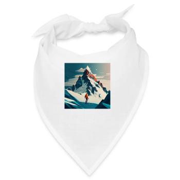 Illustration Bergskifahrer, Skipiste - Bandana - Weiß - Vorne
