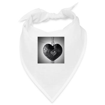 Metall Herz Schmuck - Bandana - Weiß - Vorne