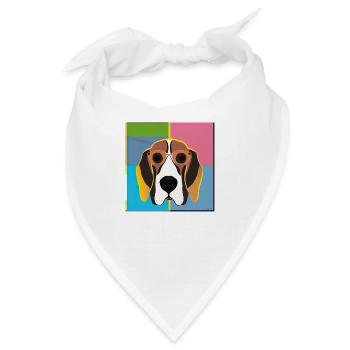 Pop Art Hund - Bandana - Weiß - Vorne