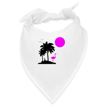 Palmen Paradise - Bandana - Weiß - Vorne