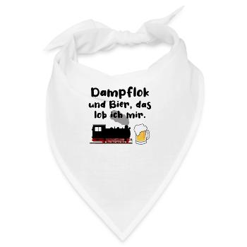 Dampflok Bier Eisenbahn Eisenbahner Spruch - Bandana - Weiß - Vorne