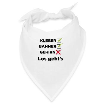 Kleber, Banner, Gehirn - Bandana - Weiß - Vorne