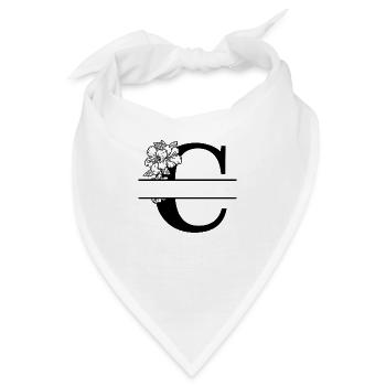 Personalisierter Blumenbuchstabe C - Bandana - Weiß - Vorne