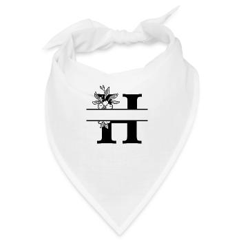 Personalisierter Blumenbuchstabe H - Bandana - Weiß - Vorne