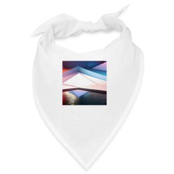 Geometrisch, 3D Digital Art Design - Bandana - Weiß - Vorne