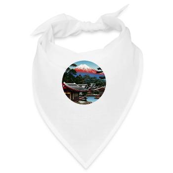 Mount Fuji in Digital Art - Bandana - Weiß - Vorne