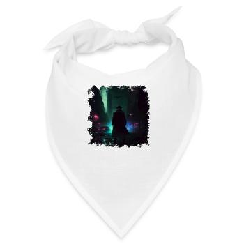 Neonlicht in der Stadt und ein Beschützer der Welt - Bandana - Weiß - Vorne