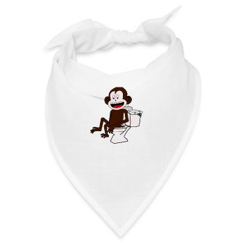 Lachender Affe auf dem Klo Anime - Bandana - Weiß - Vorne