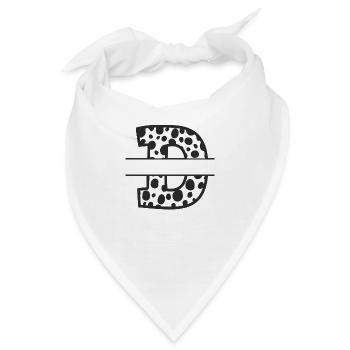 Personalisierter Kuhmusterbuchstabe - Bandana - Weiß - Vorne