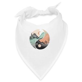 Ying Yang - Berge / Strand - Bandana - Weiß - Vorne