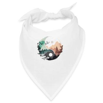 Ying Yang - Berge / Strand - Bandana - Weiß - Vorne