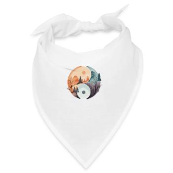 Ying Yang - Berge / Strand - Bandana - Weiß - Vorne