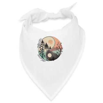 Ying Yang - Berge / Strand - Bandana - Weiß - Vorne