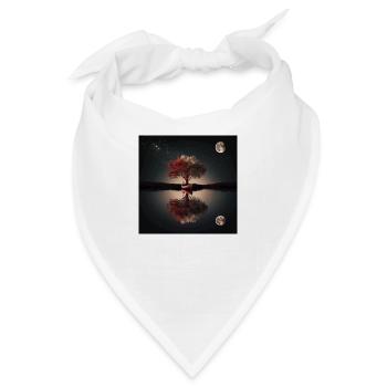Verträumte Insel bei Nacht - Bandana - Weiß - Vorne