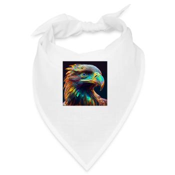 Farbiger Adler, einzigartiges Design, - Bandana - Weiß - Vorne