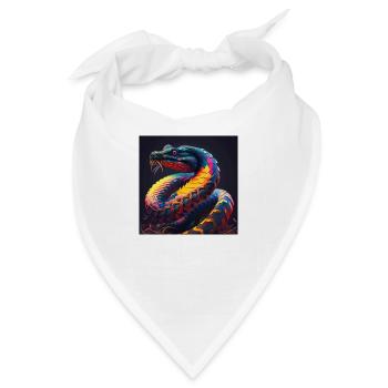 Farbige Schlange, einzigartiges Design - Bandana - Weiß - Vorne