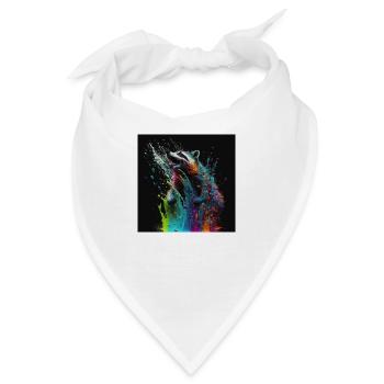 Farbiger Waschbär, einzigartiges Design - Bandana - Weiß - Vorne