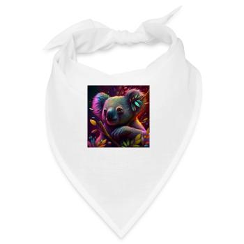 Farbiger Koala, einzigartiges Design - Bandana - Weiß - Vorne