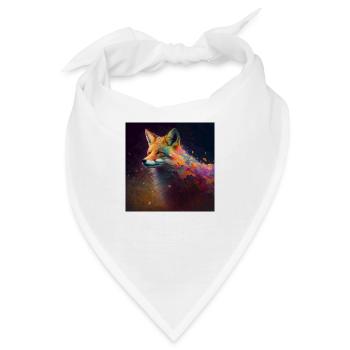 Farbiger Fuchs, einzigartiges Design - Bandana - Weiß - Vorne