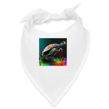 Farbige Schildkröte, einzigartiges Design - Bandana - Weiß - Vorne