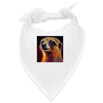 Farbiges Erdmännchen, einzigartiges Design - Bandana - Weiß - Vorne