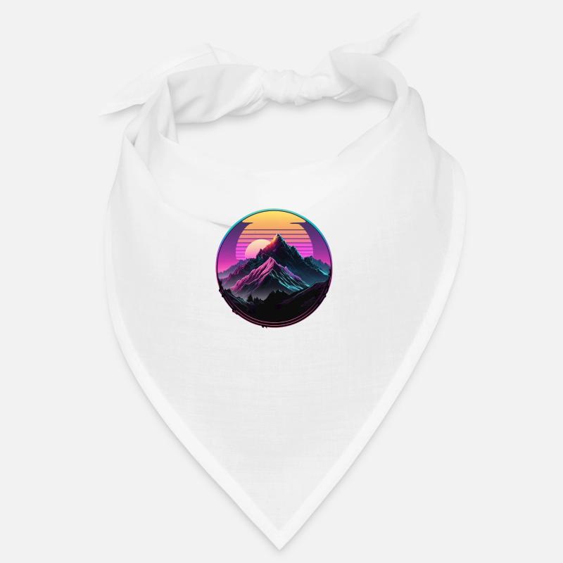 Mount Everest Synthwave - Bandana - Weiß