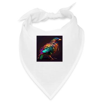Farbiger Vogel, einzigartiges Design - Bandana - Weiß - Vorne