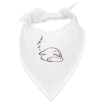I Draw Lucky Star White Cat Sleeping With Its - Bandana - Weiß - Vorne