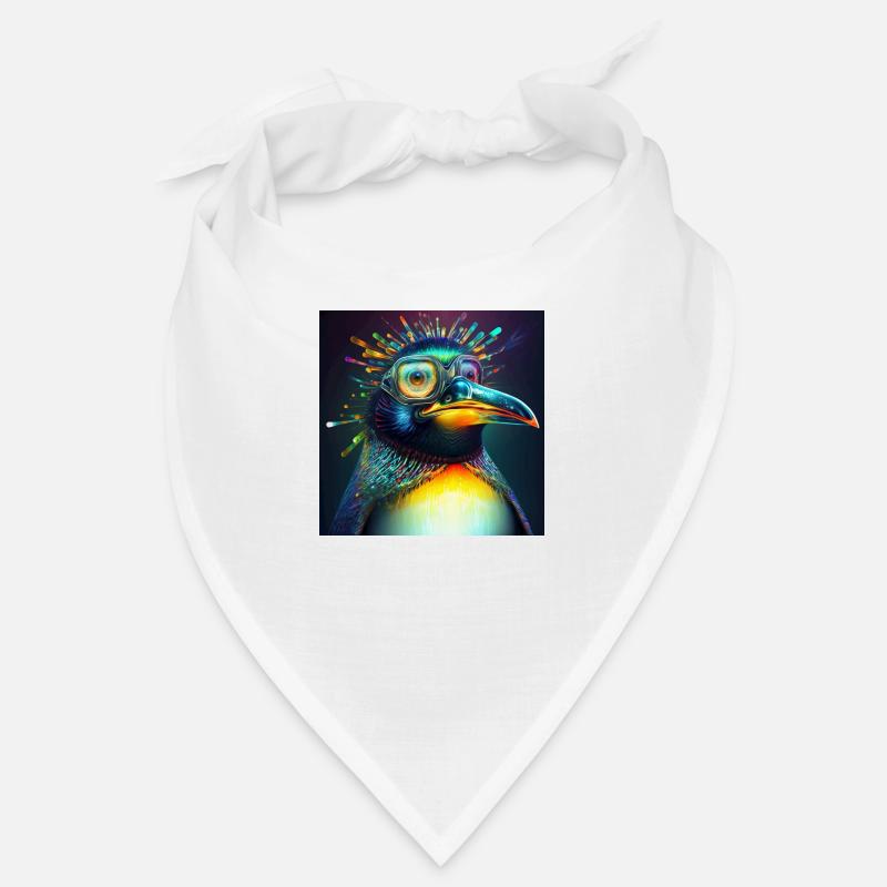 Farbiger Pinguin mit Brille, einzigartiges Design Bandana