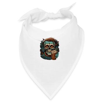 Zombie und Bier gruselig und cool - Bandana - Weiß - Vorne