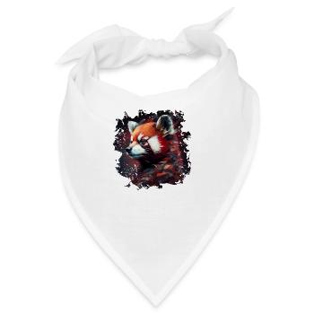 Roter Panda Aquarell Tierschutz Artenvielfalt - Bandana - Weiß - Vorne