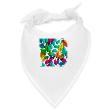 Bunte Blätter Geschenk - Bandana - Weiß - Vorne