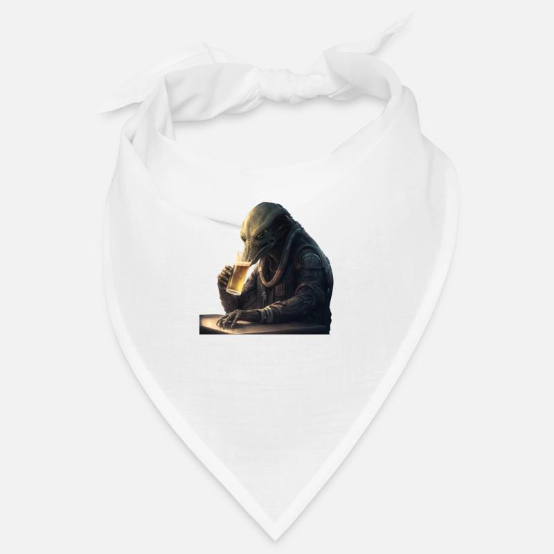 Alien mit Feierabendbier Bandana