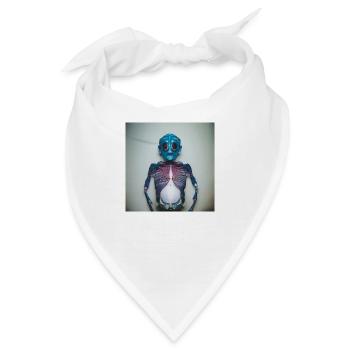 Fotografisches Portrait blaues Insekt - Bandana - Weiß - Vorne