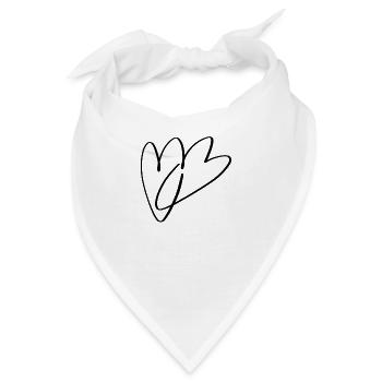 Herzen - Bandana - Weiß - Vorne