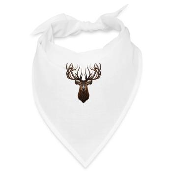 Hirsch mit majestätischem Geweih - Bandana - Weiß - Vorne