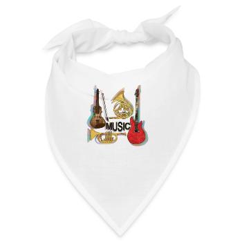 Musikinstrumente - Bandana - Weiß - Vorne