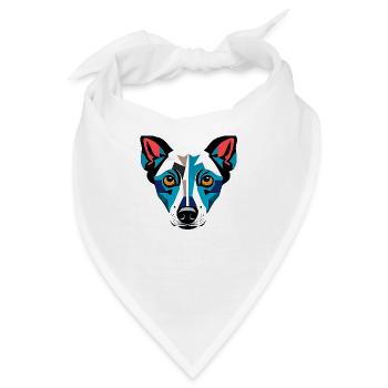 Moderne Hundezeichnung - Bandana - Weiß - Vorne
