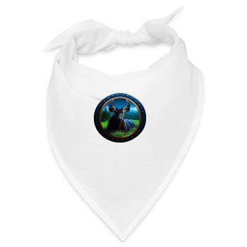 Hirsch im Gras - Bandana - Weiß - Vorne