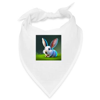 Kaninchen mit großen Ohren - Bandana - Weiß - Vorne