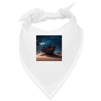 Schiffswrack im Weltraum verloren - Bandana - Weiß - Vorne