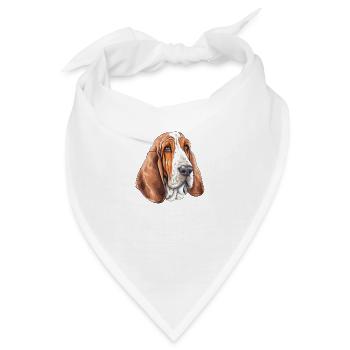 Basset Hound - Bandana - Weiß - Vorne