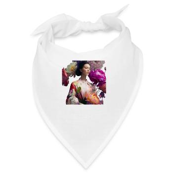 Geisha in Kimono Geschenk - Bandana - Weiß - Vorne