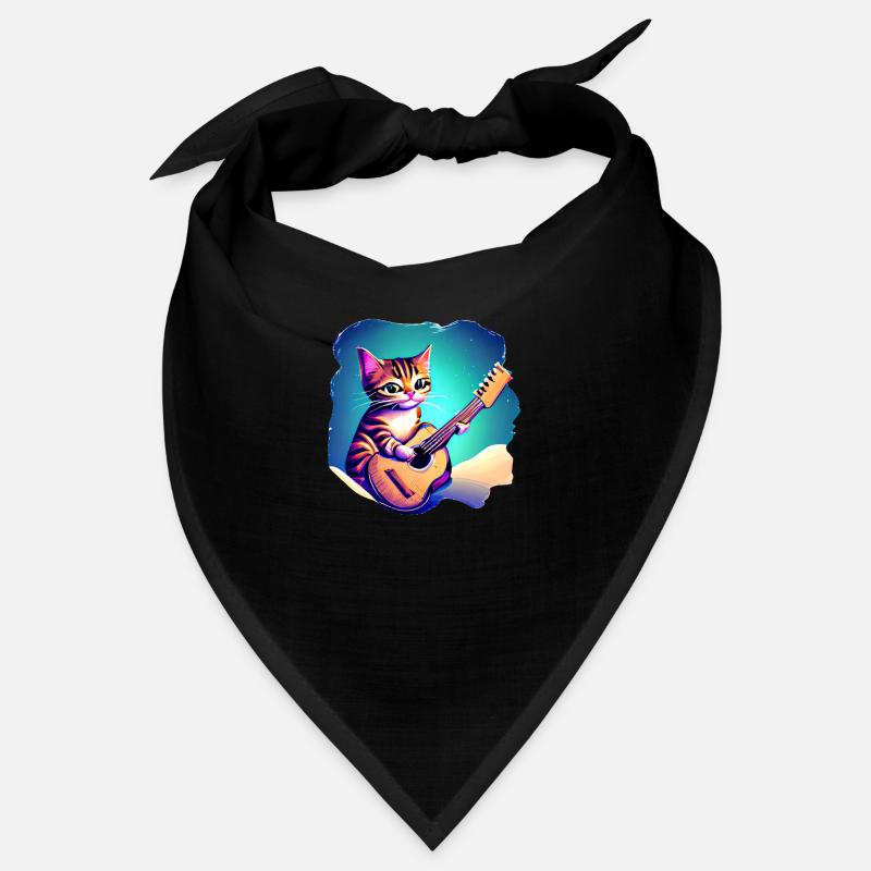 Le chat joue à la guitare chaton Propriétaire de chat Bandana