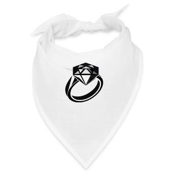Einfacher Diamantenring für besondere Anlässe - Bandana - Weiß - Vorne