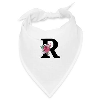 Buchstabe r floral - Bandana - Weiß - Vorne