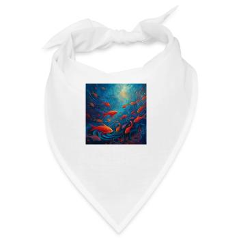Bunter Fischschwarm im Meer - Bandana - Weiß - Vorne